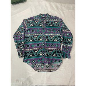 Vintage western Aztec wrangler, long sleeve button down (L)